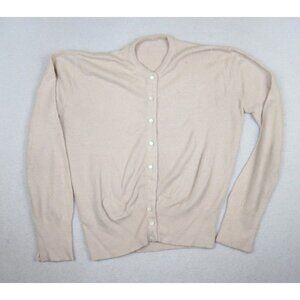 VINTAGE WOMEN'S BEIGE CARDIGAN SWEATER - SIZE S - SEE PHOTOS